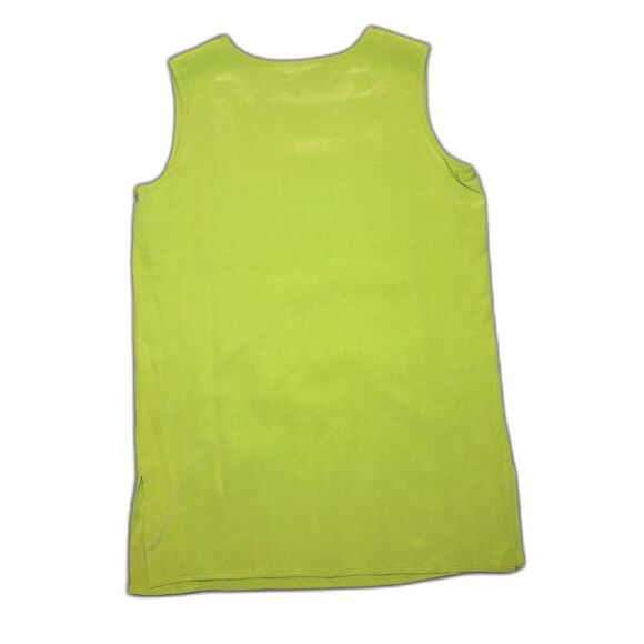 Vintage Lime Green 100% Silk Tank Top Size Medium - Picture 2 of 3